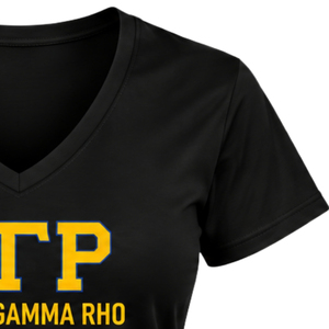 T-shirt de fitness à col en V pour femmes Sigma Gamma Rho, personnalisé, pour sororité grecque, athlétique, à manches courtes, pour entraînement et sport, vente en gros - Product Image 5