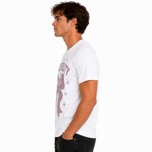 T-shirt Hip Hop à manches courtes de qualité supérieure pour hommes, logo personnalisé de haute qualité, t-shirt unisexe en coton imprimé en relief - Product Image 5