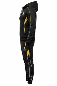 Sudadera con capucha de forro polar transpirable con logotipo personalizado para hombre, conjunto deportivo con diseño de paneles personalizados, chándal para correr y fitness para hombre - Product Image 3
