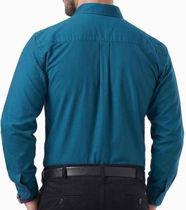 เสื้อเชิ้ตอ๊อกซ์ฟอร์ดแขนยาว Apex Cotton สำหรับผู้ชาย ผ้าฝ้าย 100% เสื้อเชิ้ตทำงานลำลองติดกระดุม มีกระเป๋า - Product Image 2