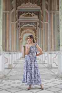 Robe courte indienne imprimée à la main pour femmes, robe d'été décontractée en coton, style bohème, magnifique robe maxi - Product Image 6