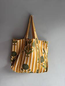 Sac fourre-tout en coton bohème à rayures brodées, ouvert en dessus, pour le shopping, toutes saisons, pour femme - CADEAU POUR ELLE - Product Image 1