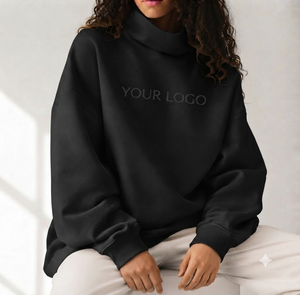 Sweat-shirt oversize en molleton brossé 100 % coton pour femme, coupe carrée, vêtement vierge pour la vente au détail - Product Image 1