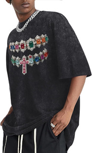เสื้อยืดโอเวอร์ไซส์ผู้ชาย แขนสั้น คอกลม ผ้าแคนวาส 100% คอตตอน สไตล์สตรีท วินเทจ สีดำ รุ่นใหม่ ปี 2026 - Product Image 5