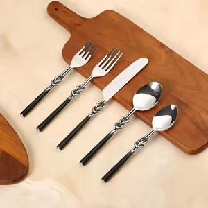 Designer Dining <b>Table</b> Metal Cutlery Set <b>Spoon</b> Fork Serving Pair Crafted for Classy Hosting Experience - Product Image 2
