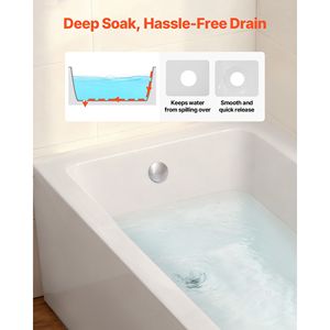อ่างอาบน้ำอะคริลิกแบบอัลโคฟ ขนาด 48" x 30" รุ่นร่วมสมัย พร้อมท่อน้ำทิ้งด้านซ้ายและระบบโอเวอร์โฟลว์ - Product Image 6