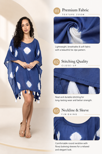 Women's Maxi Boho V-neck Empire Waist 100% Cotton Premium Breathable Eco-Friendly Summer Beach Cover Chiffon <b>Dress</b> - Product Image 6