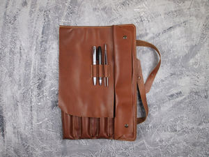 Sac de transport en cuir robuste sur mesure pour couteaux, pochette de rangement multi-outils, housse de couteau de chef professionnelle LKR-0273 - Product Image 4