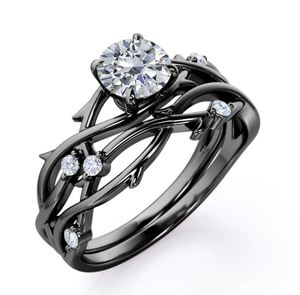 Nature Style 925 <b>Sterling</b> <b>Silver</b> Moissanite Wedding <b>Ring</b> <b>Set</b> 1 Carat Brilliant Cut Prong Setting Certified Engagement <b>Ring</b> for - Product Image 6