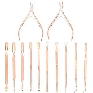 Empujador de Cutículas de Doble Punta de Acero Inoxidable Color Oro Rosa, Herramienta de Cuidado de Uñas Personalizada para Uso en Salones de Manicura y Pedicura, Venta al Por Mayor - Product Image 1
