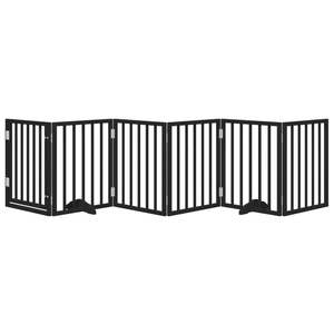 Barrière pliable pour chien à 6 panneaux avec porte, 118,1 pouces, en bois de peuplier noir, barrières et enclos pour animaux de compagnie - Product Image 3