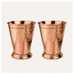 Wholesale Pure <b>Copper</b> Mint Julep <b>Cup</b> Set Traditional Handcrafted Hammered <b>Copper</b> Tumbler with Beaded Rim for Barware - Product Image 5