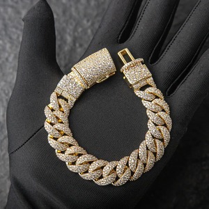 Bracelet Hip Hop Cuban Link en Gros, Moissanite VVS, Argent Sterling 925, Or 18K, Bijoux de Luxe pour Anniversaire et Fiançailles - Product Image 4