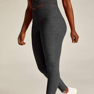 Solid Color Breathable Quick Dry Lightweight Women Yoga Leggings Good Quality Mid Elastic Waist Women Yoga Leggings - Product Image 6