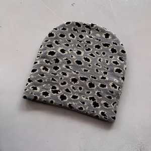 Custom Leopard Print Beanie Hat Unisex Adult <b>Winter</b> <b>Cap</b> 56-58CM Casual Style Acrylic Material - Product Image 6
