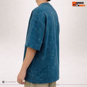 เสื้อยืดขายดี ทรงโอเวอร์ไซส์ ไหล่ตก ผ้าเจอร์ซีย์คอตตอน 100% รับผลิตแบบ OEM สำหรับใส่กลางแจ้ง 男女兼用 - Product Image 2