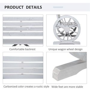 2Garden Gray Patio Bench Chair for Outdoor Decor - Product Image 6