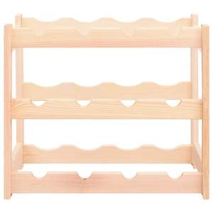 Porte-bouteilles en pin pour 12 bouteilles - Solution de rangement élégante et pratique - Product Image 2