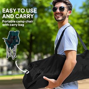 Sedia da Campeggio Pieghevole Nera per Adulti con Portabicchieri e Borsa per il Trasporto con Tasche Laterali, Logo Personalizzabile - per Esterni - Product Image 6