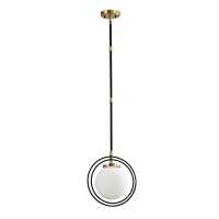 Inno Casa DN-007 Nouvelle Arrivée Kit KD Suspension Moderne 1 Lumière E26/E27 avec Abat-jour Rotatif en Fer Plaqué Or Noir et Verre, Certifiée ETL