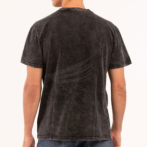 T-shirt pour homme de haute qualité 100% coton, lavage à l'acide, coupe classique, léger, respirant, couleur et logo personnalisés - Product Image 4