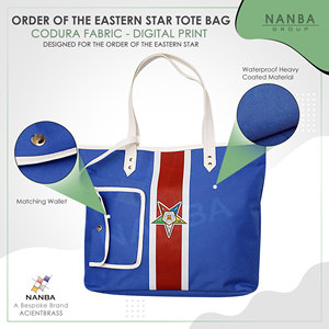 Sac fourre-tout bleu OES en Codura Poly-Vinyl, unisexe, écologique, sac à bandoulière avec fermeture éclair, portefeuille assorti |   Matériau imperméable, emblème OES - Product Image 5