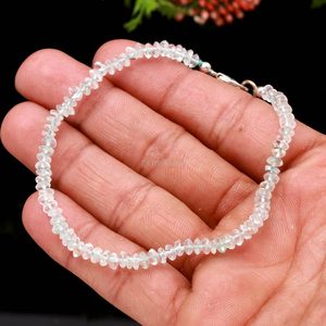 Natural Aquamarine Beaded <b>Bracelet</b> Handmade Blue Gemstone <b>Bracelet</b> <b>Healing</b> Crystal <b>Bracelet</b> Dainty Aquamarine Jewelry Making - Product Image 3