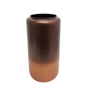 ขายร้อนเหล็กแจกันดอกไม้สีน้ําตาล Hammered ออกแบบแจกันดอกไม้สําหรับโต๊ะและตกแต่งบ้าน - Product Image 6