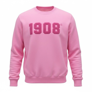 1908 <b>Pink</b> <b>Sweatshirt</b> Unisex Crew Neck Pullover Long Sleeve Casual Fleece Top Sorority Inspired College Streetwear Everyday - Product Image 1