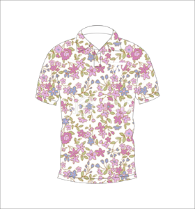 Polo à manches courtes pour hommes, blanc, rose, imprimé floral, décontracté, mode été, chemise de golf - Product Image 4