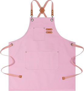 Tablier pour adulte, tablier léger en coton avec poche avant, tabliers en jean à bretelles croisées, durables et résistants aux taches - Product Image 1