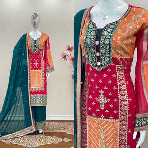 Conjunto Elegante de Salwar Kameez de Diseño para Fiesta con Top Plazzo y Dupatta - Product Image 2