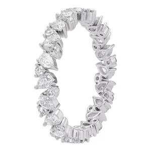 Anillo de Boda de Eternidad Completa Alternante con Diamantes Cultivados en Laboratorio de 1.50ctw, Oro de 14K, Certificado IGI, para Mujer, de EtherStar Jewels - Product Image 3