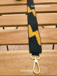 Thunderbolt Luxury Beaded <b>Shoulder</b> <b>Strap</b>-Artisan-Crafted Statement <b>Strap</b> Gold Hardware Safety Premium Handmade Craftsmanship - Product Image 5