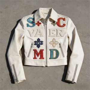 <b>Women</b>’s Cropped PU Leather Letterman <b>Jacket</b> Custom Embroidery <b>Zip</b>-<b>Up</b> Streetwear Motorcycle Style - Product Image 5