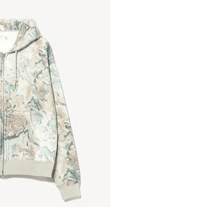 Sweat à capuche zippé pour homme, coupe boxy personnalisée, hiver, oversize, avec double fermeture éclair, 100% coton camouflage, streetwear - Product Image 2