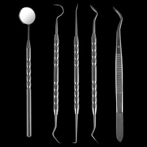 Instruments dentaires, kits dentaires, 3 pièces, certifiés CE, kit d'examen dentaire, acier de qualité médicale, miroir buccal, pince, PVC chirurgical - Product Image 4