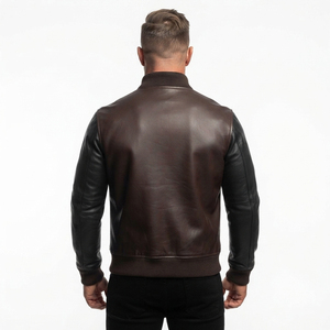 Blouson en cuir pour homme personnalisé, blouson en cuir véritable côtelé pour homme, style streetwear, blouson en cuir pour homme - Product Image 2