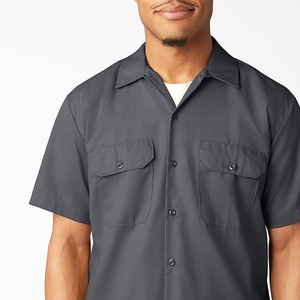 Unisex Workwear Set Solid Color Short Sleeve Shirt <b>Pants</b> Viscose/Polyester Breathable Eco-Friendly Quick Dry Plus Size Casual - Product Image 4