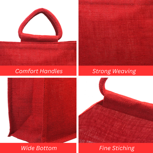 Bolsa de almuerzo de yute resistente con asa de lona fuerte y cremallera suave - Product Image 3