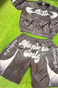 Wholesale Men's Windbreaker Short <b>Sets</b> Nylon Lightweight Men's Streetwear Sublimation Print 2 Piece Shorts <b>Set</b> - Product Image 4