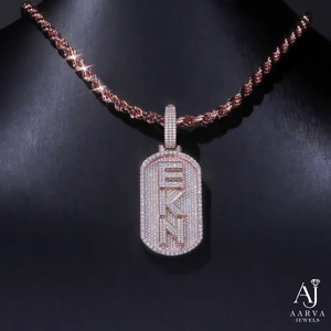 Rose Gold Plated 925 Silver Moissanite Pendant Necklace <b>Dog</b> Charm Rhinestone Letter Medallion Party Jewelry Gift - Product Image 5
