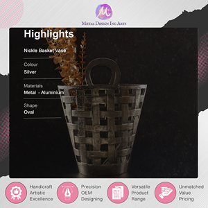 Nuevo Jarrón de Flores de Aluminio con Diseño de Cuadros Plateados, en Forma de Cesta, de Calidad Excepcional, el Más Vendido - Product Image 2