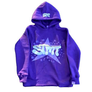 เสื้อมีฮู้ดผู้ชายแบบสตรีทเทอร์รี่ทำจากฝรั่งเศสมีกระเป๋าสะพายข้างขนาดใหญ่ย้อมสีล้วนสำหรับฤดูหนาว - Product Image 1