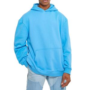 Sweat à capuche d'hiver surdimensionné respirant de qualité supérieure pour hommes, uni, teint en fil, en molleton de coton personnalisé avec logo personnalisé 2026 - Product Image 3