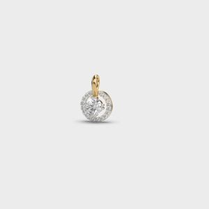 Pendentif style halo en moissanite taille ronde, argent sterling 925, deux tons, pendentif délicat, collier minimaliste pour tous les jours, cadeau pour elle - Product Image 4