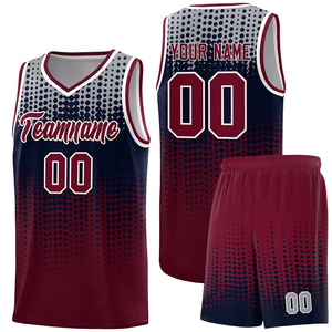 Ensemble de maillots de basket-ball d'été personnalisés Reddito Sports pour hommes, col montant, impression numérique sur le devant, respirant, en polyester/coton tricoté - Product Image 1