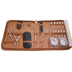 Hair <b>Extension</b> Tool Kit – 420C Steel Pliers, <b>Beads</b>, Clips, Needles, Comb & Leather Case - Product Image 1