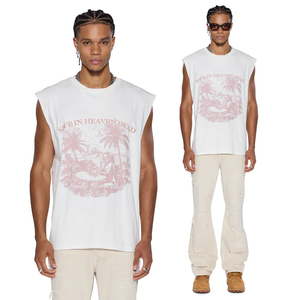 Premium Quality 100%Cotton Acid Washed Sleeveless Tank Top Shirts Oversized Boxy Fit Gym Fitness Workout Men Shirts Bodybuilding - Product Image 5