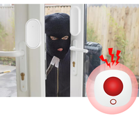 Kit Sistem Alarm WiFi Tuya Sirene Strobo Tombol Panik SOS Bahan ABS Sensor Getaran Suara Bel Pintu Jangkauan Deteksi 100-200m